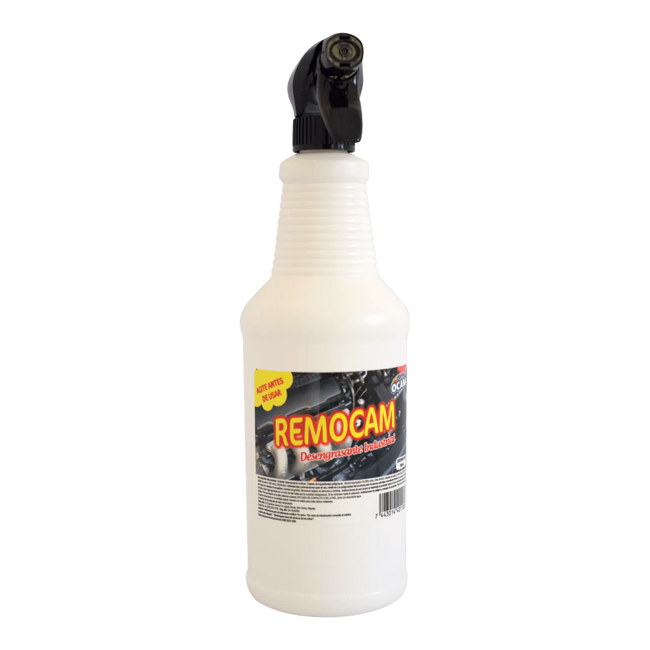 Remocam Desengrasante Industrial - Desengrasante industrial multiuso en presentación con atomizador para motores, piezas y superficies con grasa difícil.