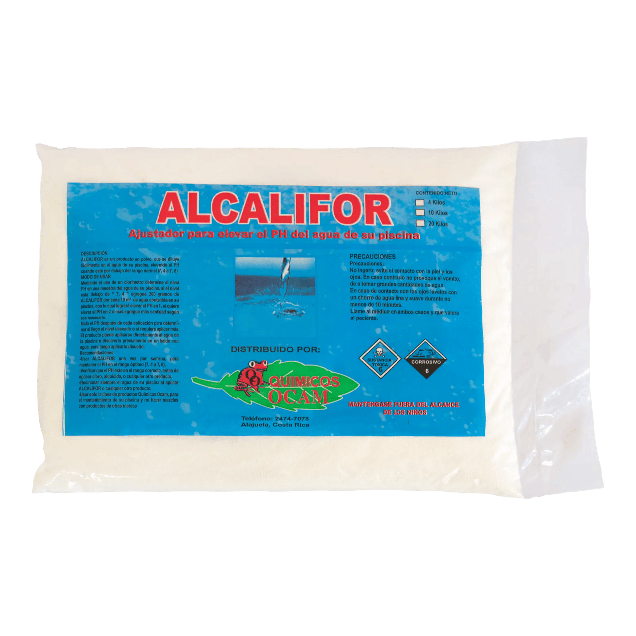Alcalifor - Ajustador en polvo para elevar el pH del agua de su piscina al rango óptimo.